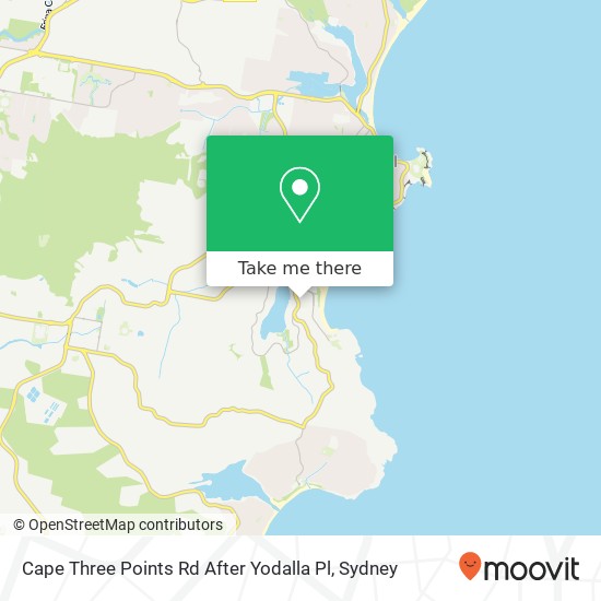 Cape Three Points Rd After Yodalla Pl map