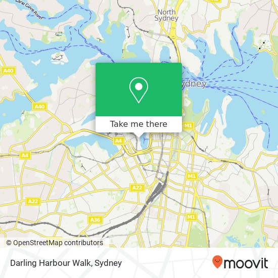 Mapa Darling Harbour Walk