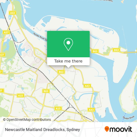 Mapa Newcastle Maitland Dreadlocks