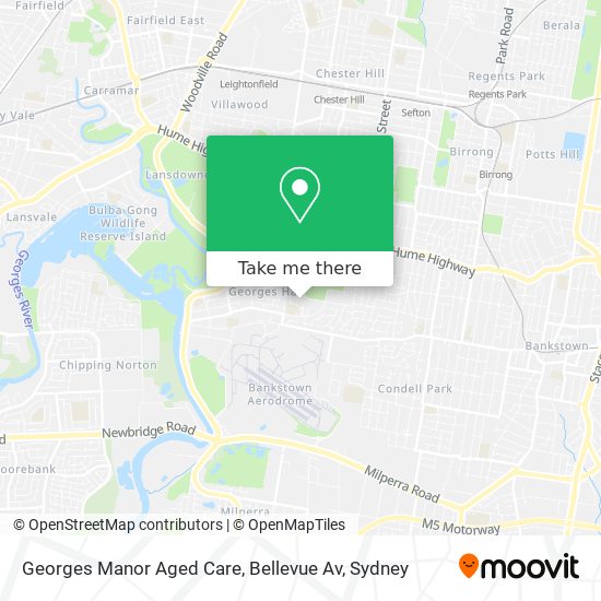 Mapa Georges Manor Aged Care, Bellevue Av