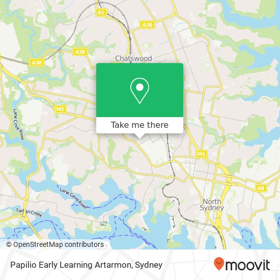 Papilio Early Learning Artarmon map