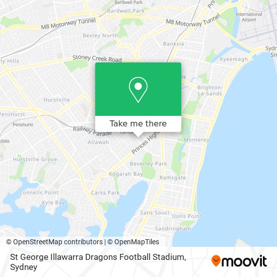 Mapa St George Illawarra Dragons Football Stadium