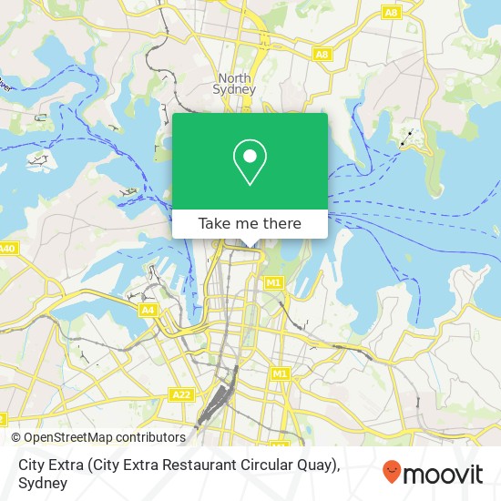 Mapa City Extra (City Extra Restaurant Circular Quay)
