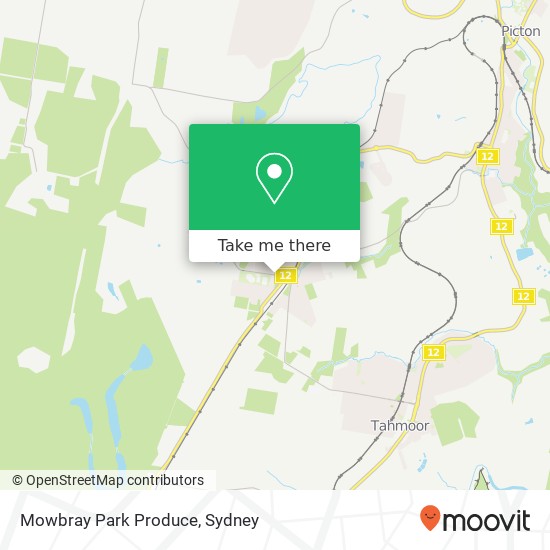Mowbray Park Produce map