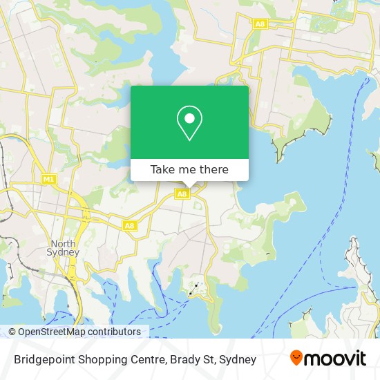 Mapa Bridgepoint Shopping Centre, Brady St