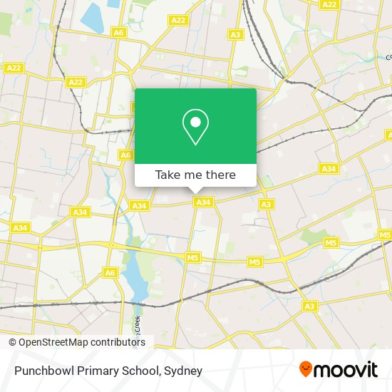Mapa Punchbowl Primary School