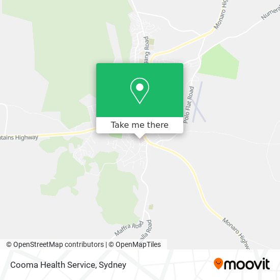 Cooma Health Service map