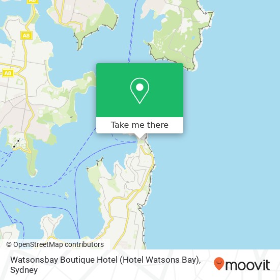 Mapa Watsonsbay Boutique Hotel (Hotel Watsons Bay)