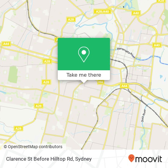 Clarence St Before Hilltop Rd map