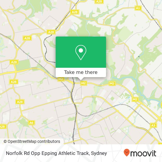 Norfolk Rd Opp Epping Athletic Track map