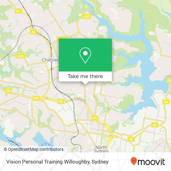 Mapa Vision Personal Training Willoughby