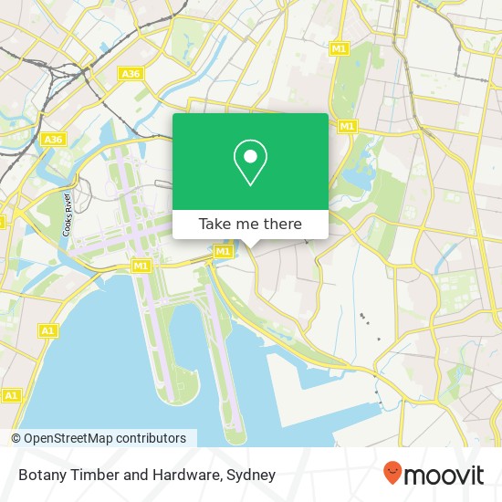 Botany Timber and Hardware map