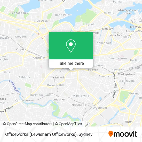 Mapa Officeworks (Lewisham Officeworks)