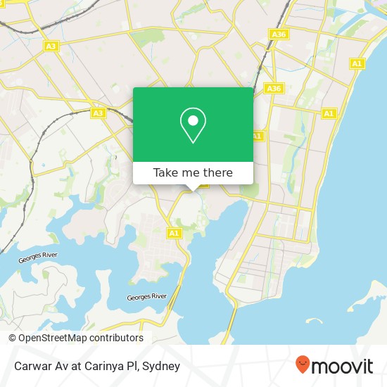 Carwar Av at Carinya Pl map