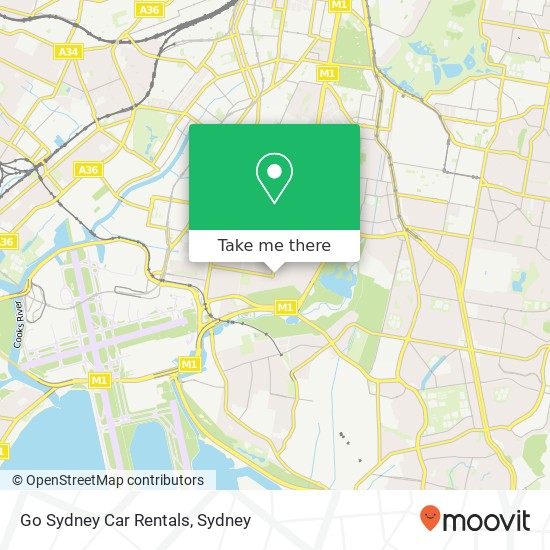 Mapa Go Sydney Car Rentals