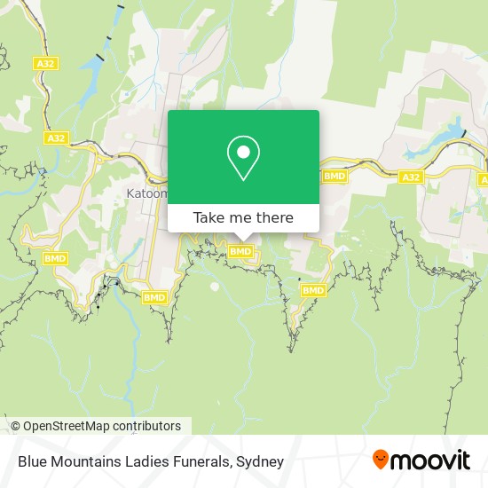 Mapa Blue Mountains Ladies Funerals