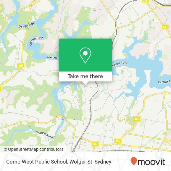 Como West Public School, Wolger St map