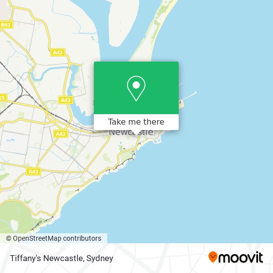 Mapa Tiffany's Newcastle