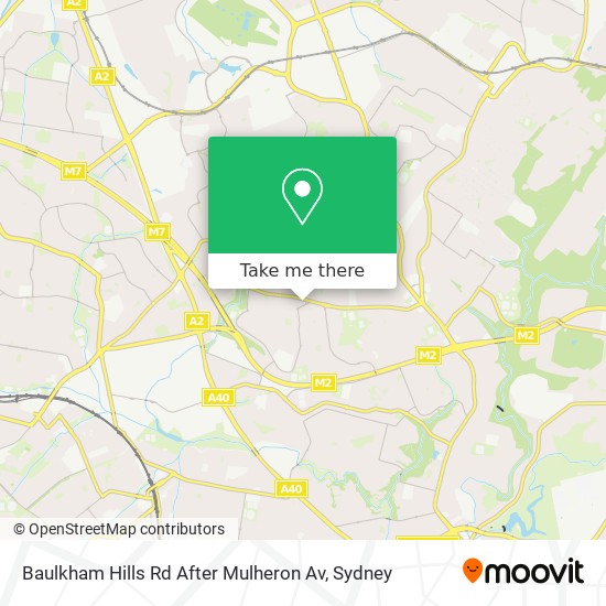 Baulkham Hills Rd After Mulheron Av map