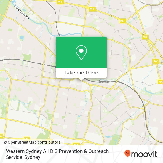 Western Sydney A I D S Prevention & Outreach Service map