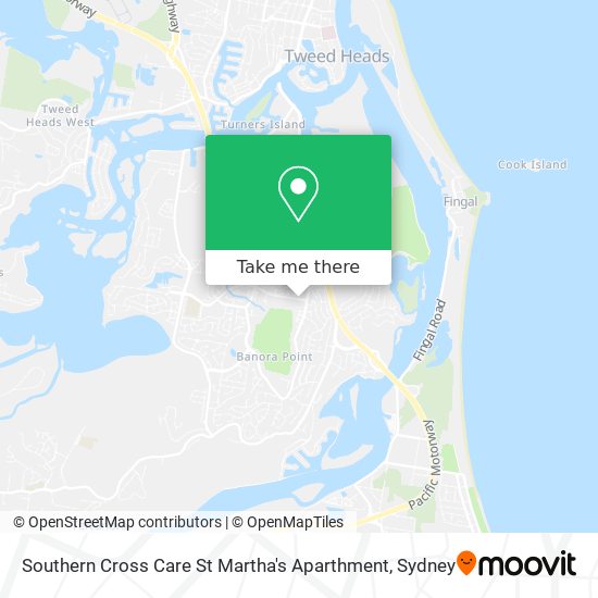 Southern Cross Care St Martha's Aparthment map