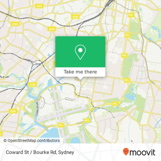 Coward St / Bourke Rd map