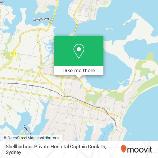 Mapa Shellharbour Private Hospital Captain Cook Dr
