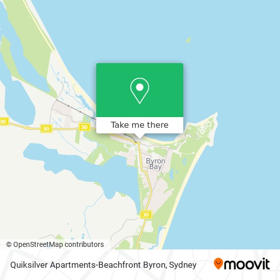 Quiksilver Apartments-Beachfront Byron map