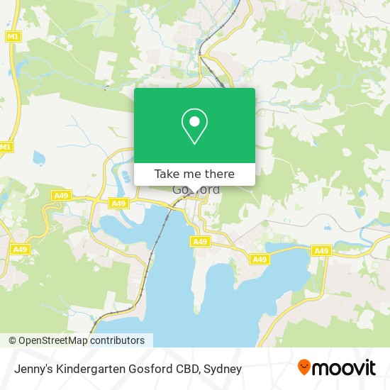 Mapa Jenny's Kindergarten Gosford CBD