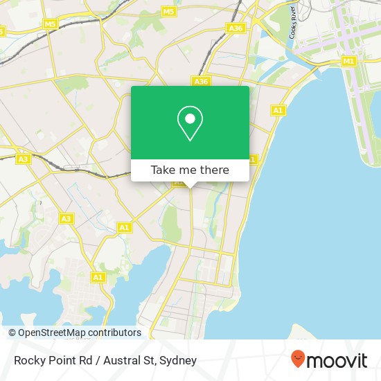 Mapa Rocky Point Rd / Austral St