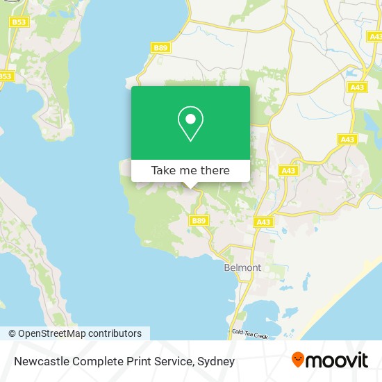 Mapa Newcastle Complete Print Service