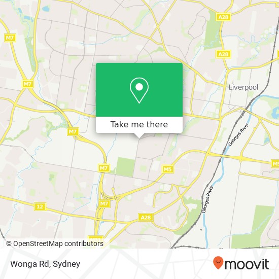 Wonga Rd map