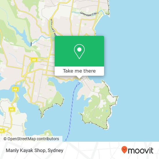 Mapa Manly Kayak Shop