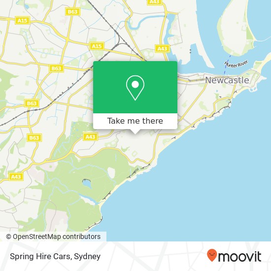 Spring Hire Cars map