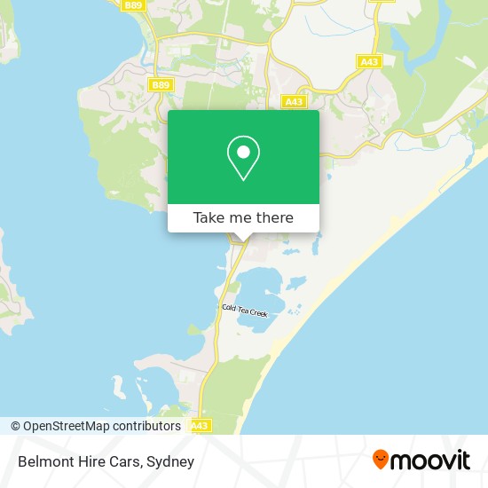 Mapa Belmont Hire Cars