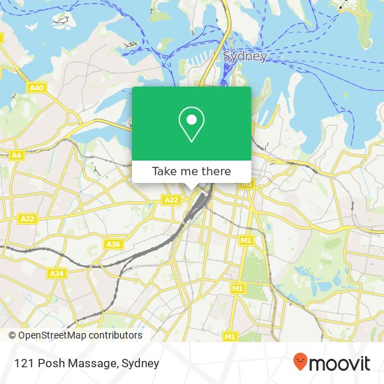 121 Posh Massage map