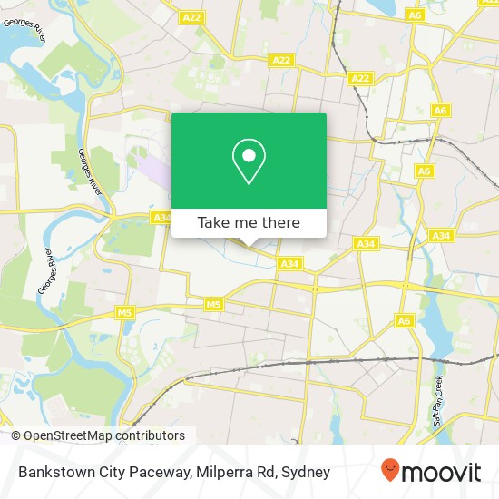 Mapa Bankstown City Paceway, Milperra Rd