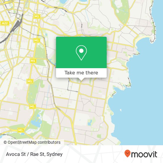 Avoca St / Rae St map