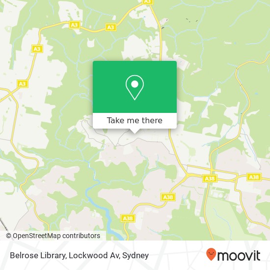 Mapa Belrose Library, Lockwood Av