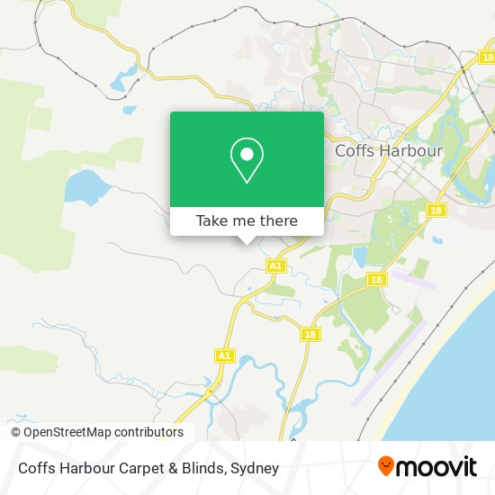 Mapa Coffs Harbour Carpet & Blinds
