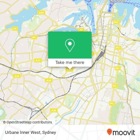 Urbane Inner West map