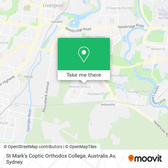 St Mark's Coptic Orthodox College, Australis Av map