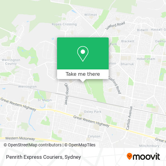 Mapa Penrith Express Couriers