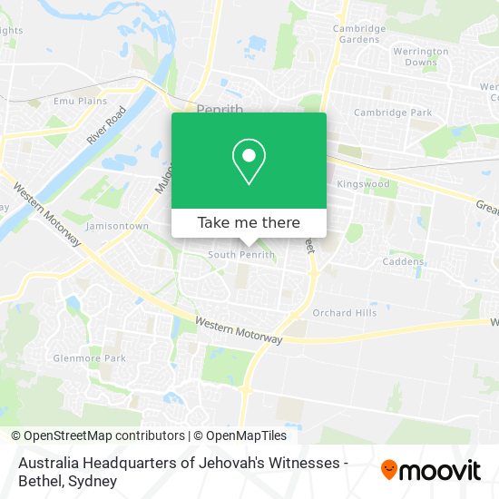 Australia Headquarters of Jehovah's Witnesses - Bethel map