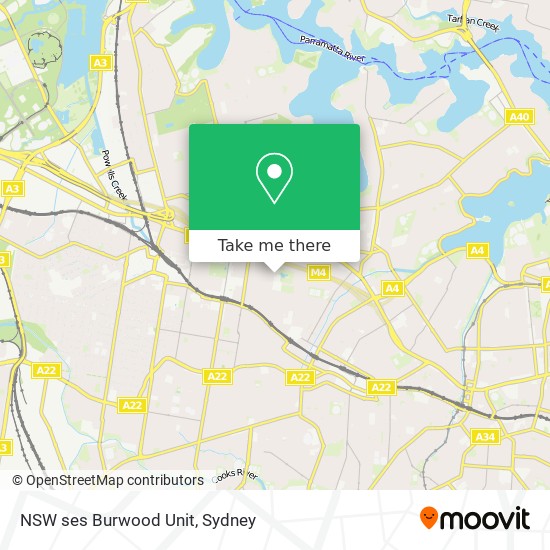 Mapa NSW ses Burwood Unit