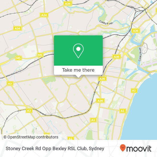 Stoney Creek Rd Opp Bexley RSL Club map