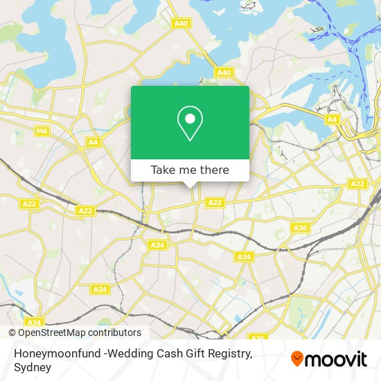 Honeymoonfund -Wedding Cash Gift Registry map