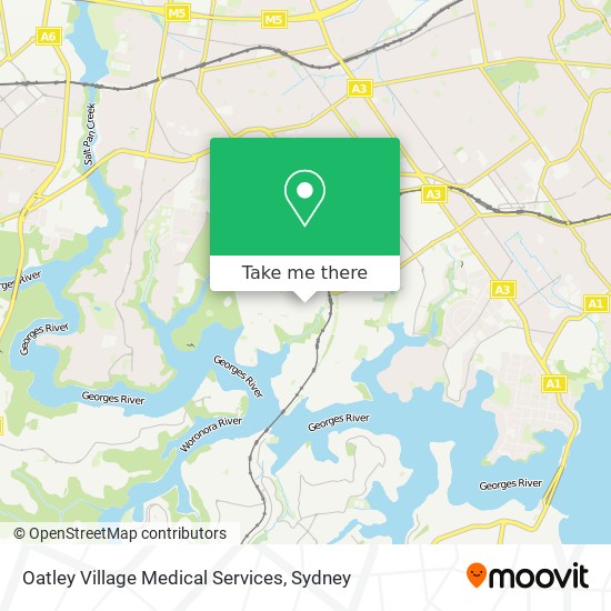 Mapa Oatley Village Medical Services