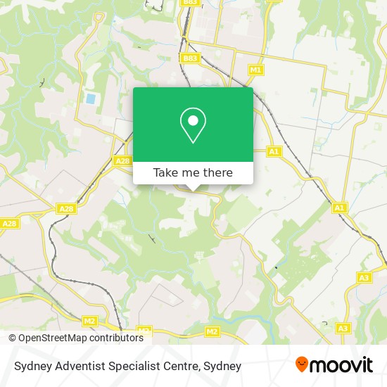 Mapa Sydney Adventist Specialist Centre