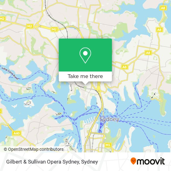 Gilbert & Sullivan Opera Sydney map